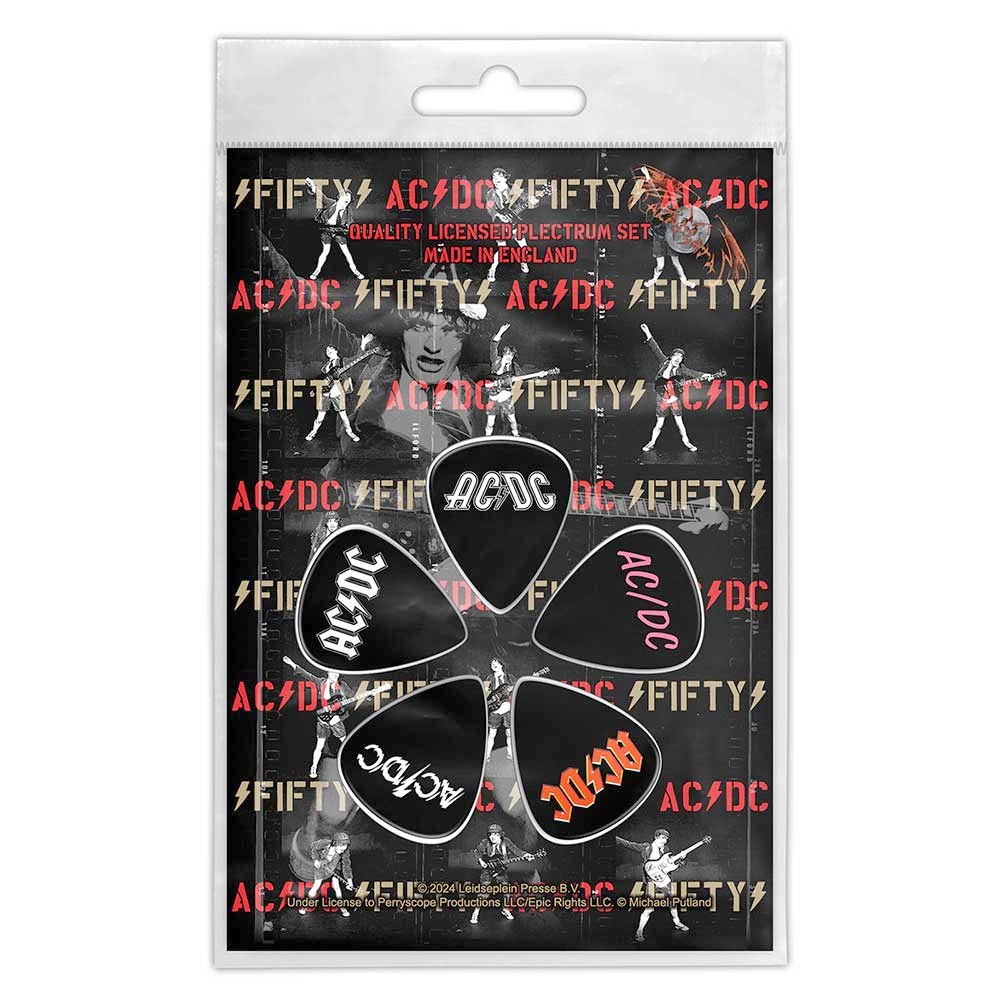 AC/DC - Fifty Plektrum - 5er Set - Schwarz